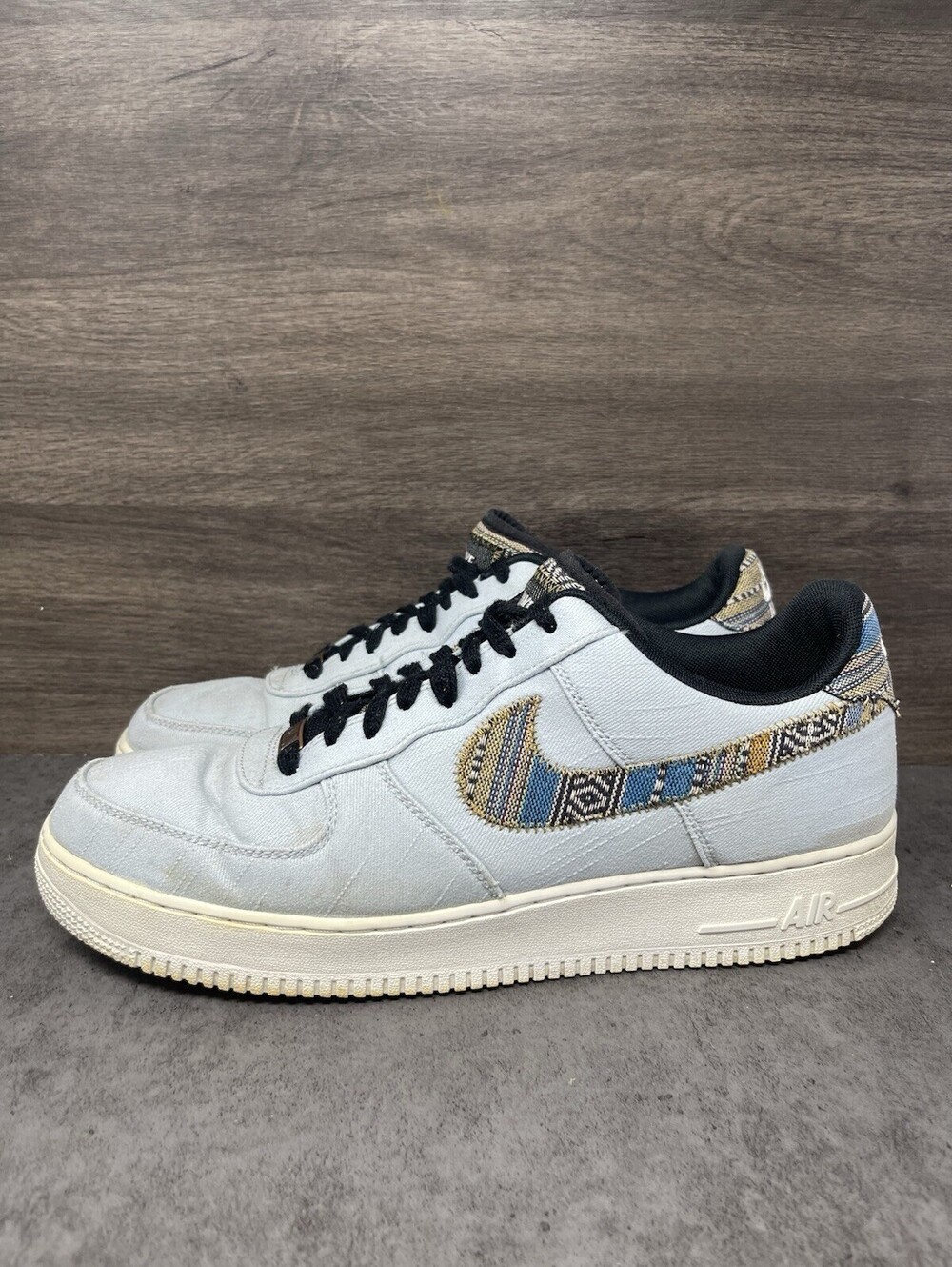Nike Air Force 1 07 LV8 Woven Mens Size 13 718152-407 Light Blue Shoes